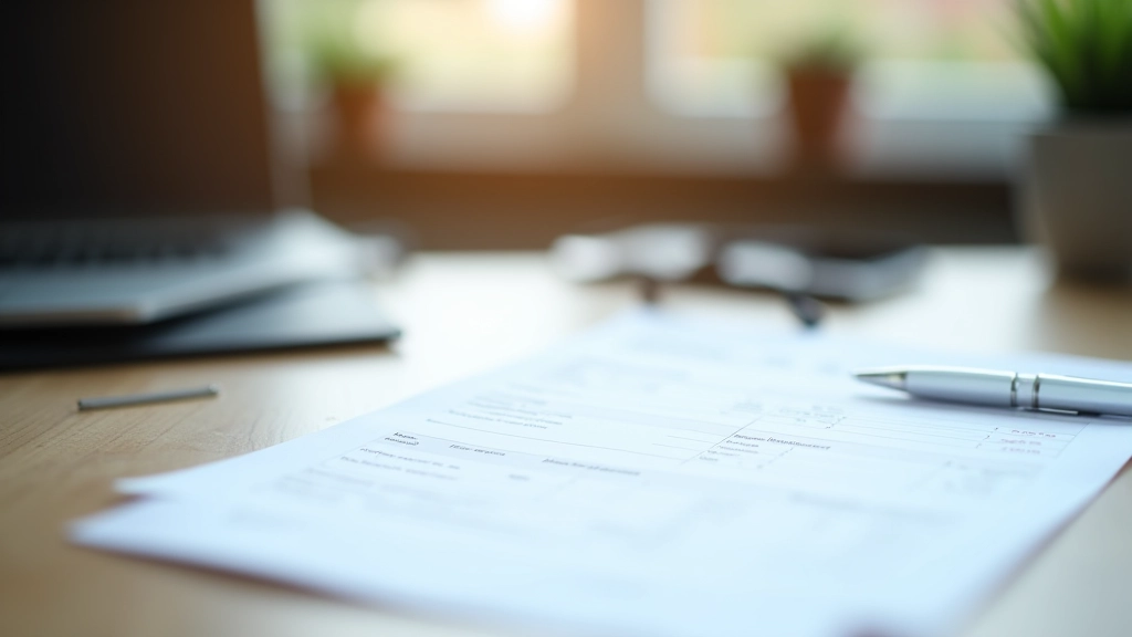 Facture d'électricité détaillée étalée sur une table avec des lunettes et un stylo