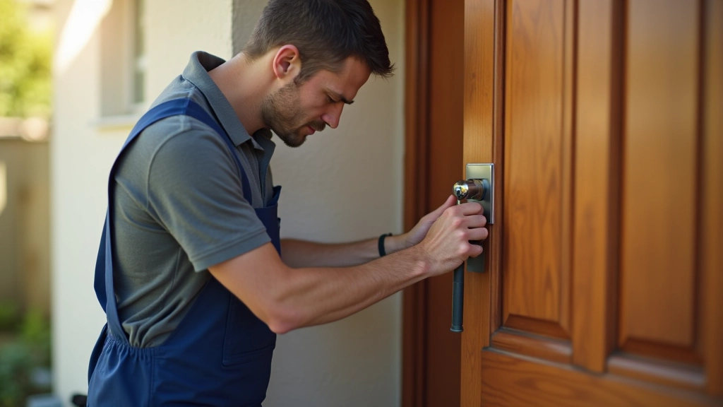 Serrurier changeant une serrure