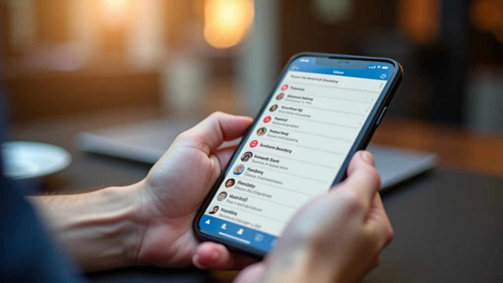 Téléphone montrant une application de carnet d'adresses organisée